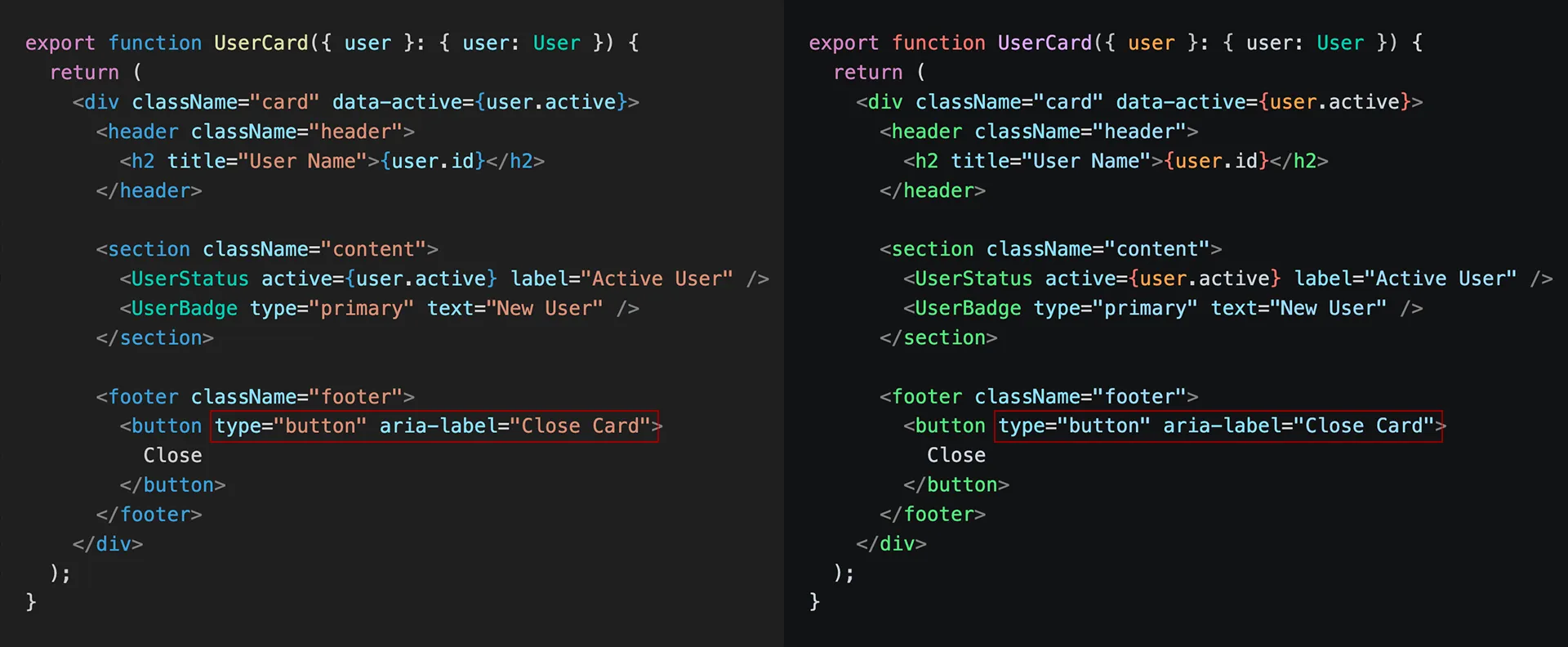 VS Code new Theme comparision TypeScript html